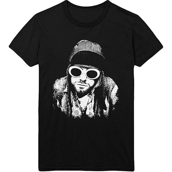 Amazon.com: Kurt Cobain T Shirt Sunglasses Portrait Black & White
